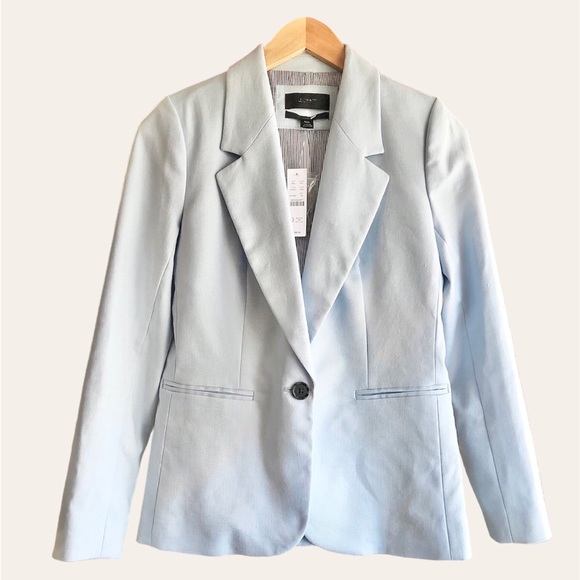 J. Crew Jackets & Blazers - J.Crew Parke Blazer stretch linen blend light blue powder 50s pastel